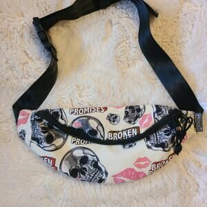 Broken Promises Skull and Kiss Fanny Pack Belt Bag